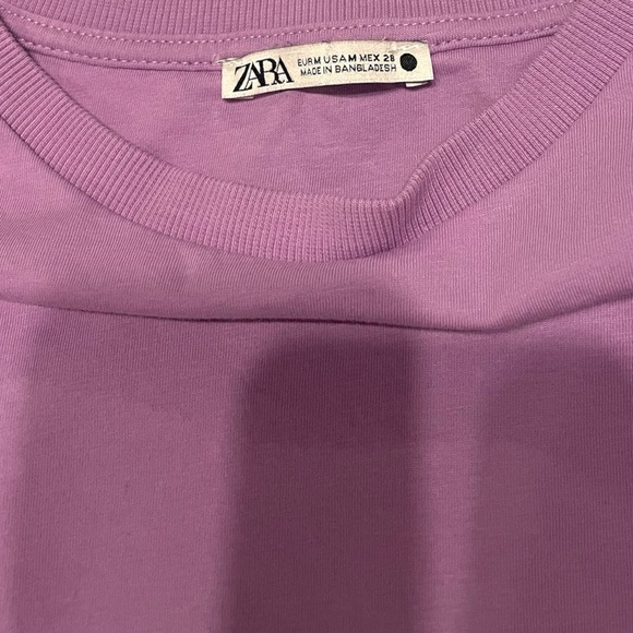 ZARA bubble tee purple blouse size Medium - Picture 3 of 5